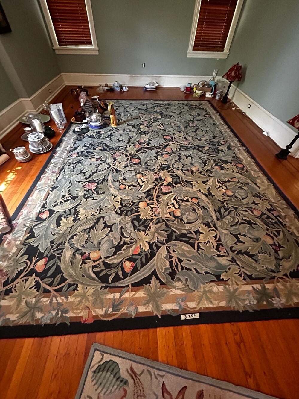 Vintage William Morris Style Floral Botanical Large Area Rug 13ft 3in x 9ft 4in
